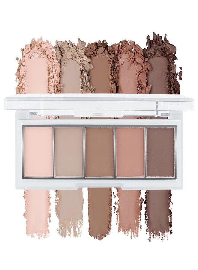 Hxssll Matte Nude Eyeshadow Palette – 5-Color Neutral Peach Brown & Taupe Eye Shadow, High Pigment Blendable Long-Lasting Soft Nude Makeup Palette for Daily Natural Looks, Mature Eyes, Blue Green Brown Eyes - Image 2